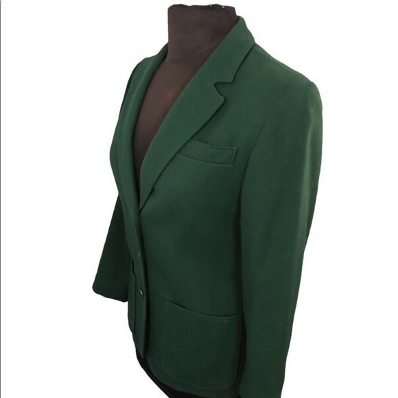 Vintage Pendleton 1950s Gold Tag 100% Virgin Wool Ladies Forest Green Blazer M. - Picture 4 of 8